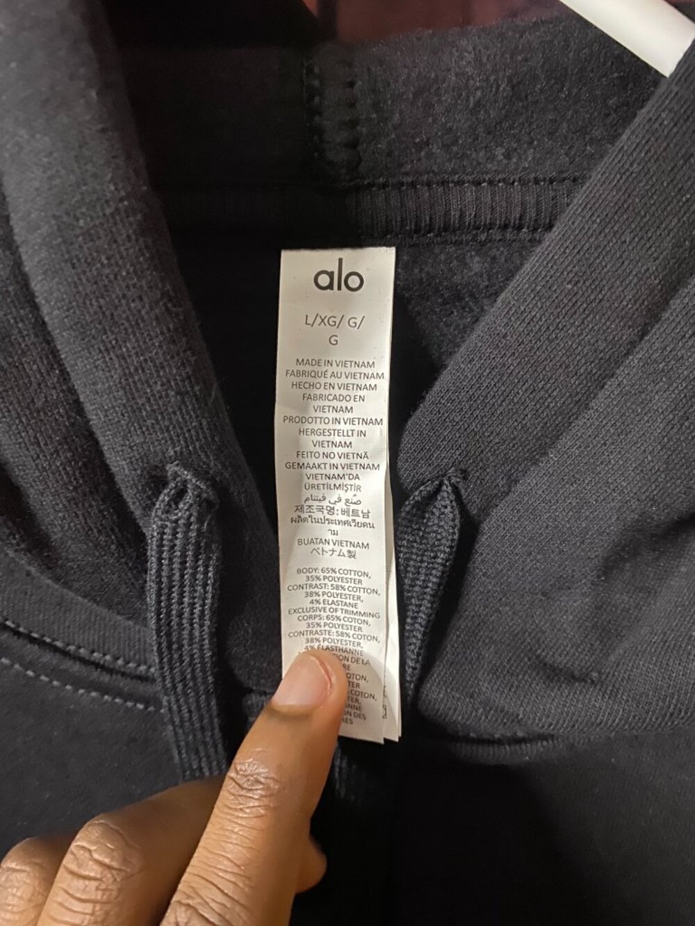 Alo Yoga Black Pullover Hoodie with Metallic Logo 🖤 - Picture 4 of 4